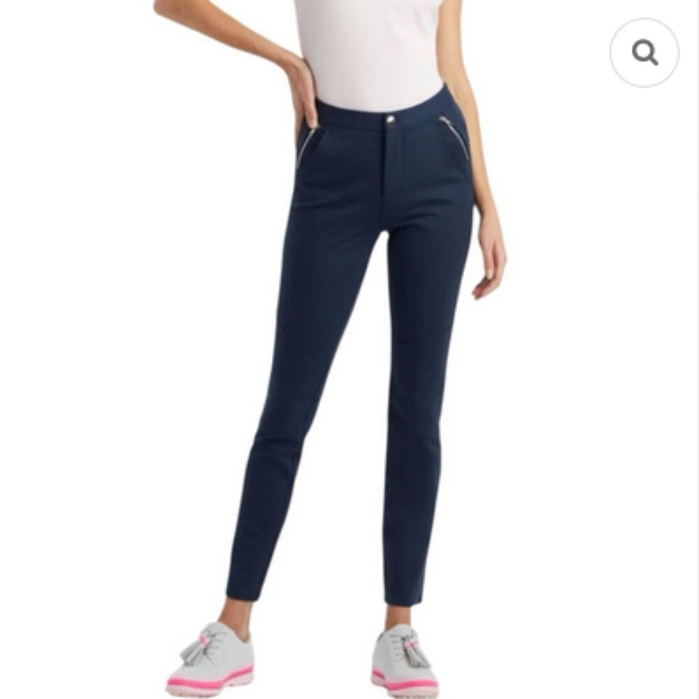 NWT G/Fore Double Knit Moto Leggings Golf Pants  Size 10 Navy
